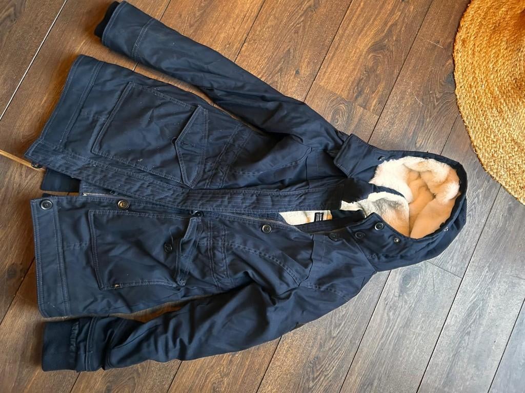 Blauwe jas Hollister, Kleding | Dames, Jassen | Winter, Blauw, Ophalen of Verzenden, Zo goed als nieuw, Maat 36 (S)