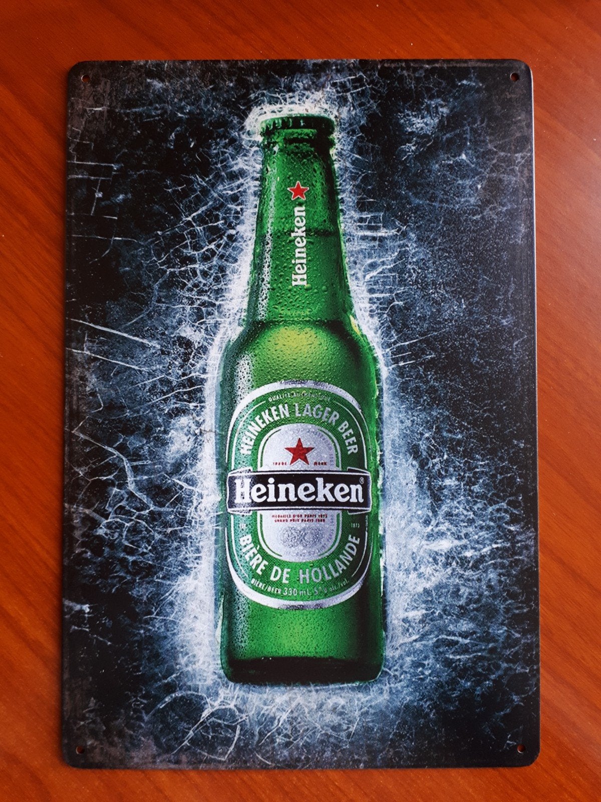 Heineken 20x30 cm Metalen Reclamebord, Verzamelen, Verzenden, Nieuw, Reclamebord, Plaat of Schild, Heineken
