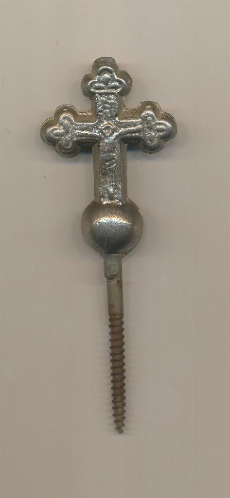 Antiek Decoratief Grafkruis / Kistschroef, Antiek en Kunst, Verzenden
