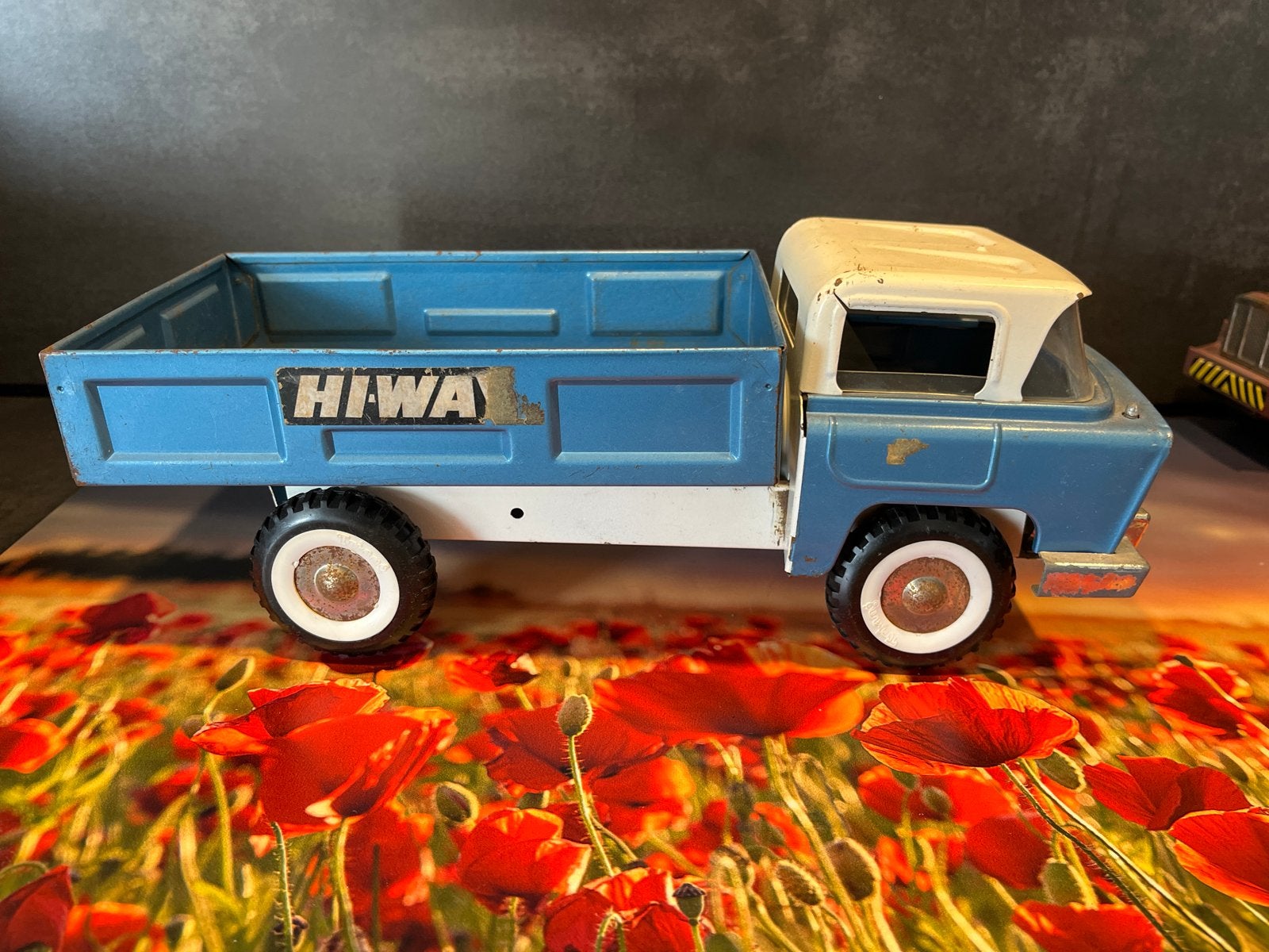 Vintage HIWAY Speelgoed Vrachtwagen - Blauw/Wit, Ophalen of Verzenden, Gebruikt