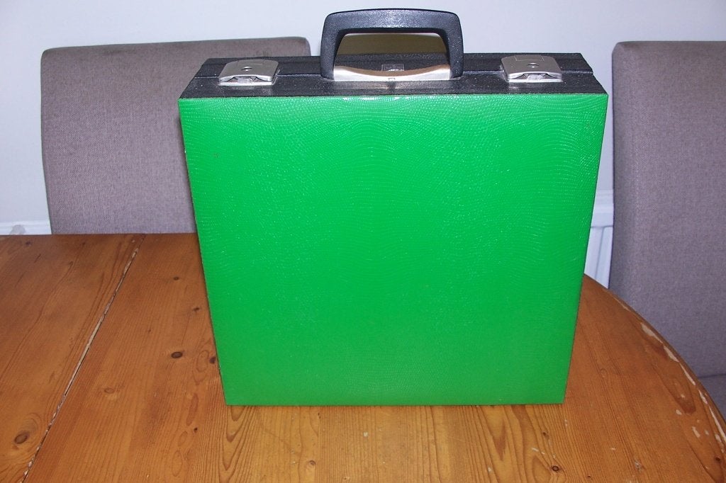 oude harmonica koffert voor lp's nr 8, Ophalen of Verzenden, Gebruikt, 12 inch, LP
