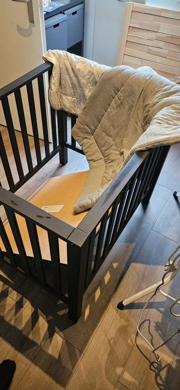 Babypark babybox met boxkleed en opbergzak, Ophalen, Zo goed als nieuw, Vierkant, In hoogte verstelbaar