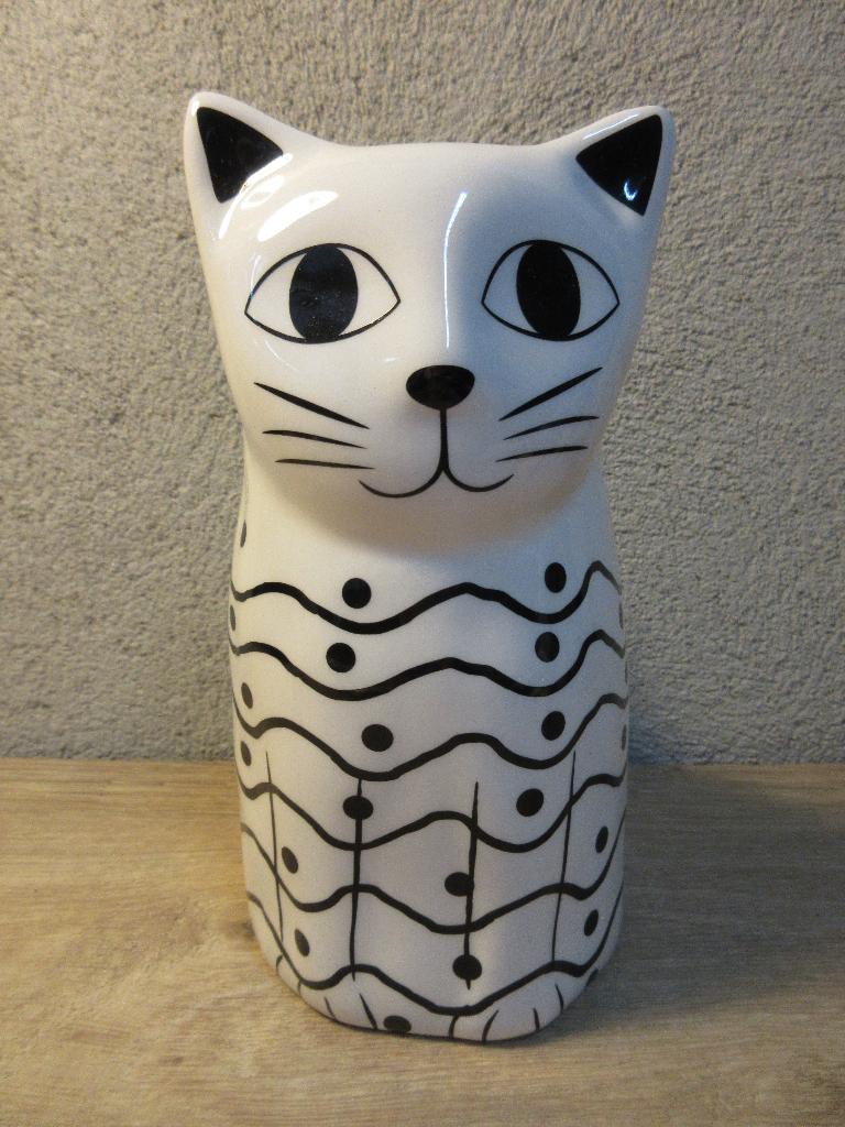 Bloempot vaas kat poes met staart, Overige materialen, Gebruikt, Binnen, Ophalen of Verzenden
