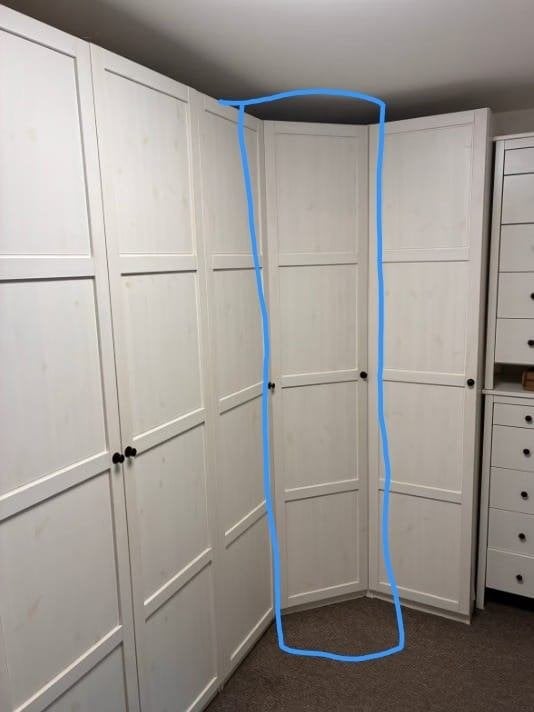 Pax hoekkast - hoekelement - hoek + 2 planken, Ophalen, Met plank(en), Gebruikt, 200 cm of meer