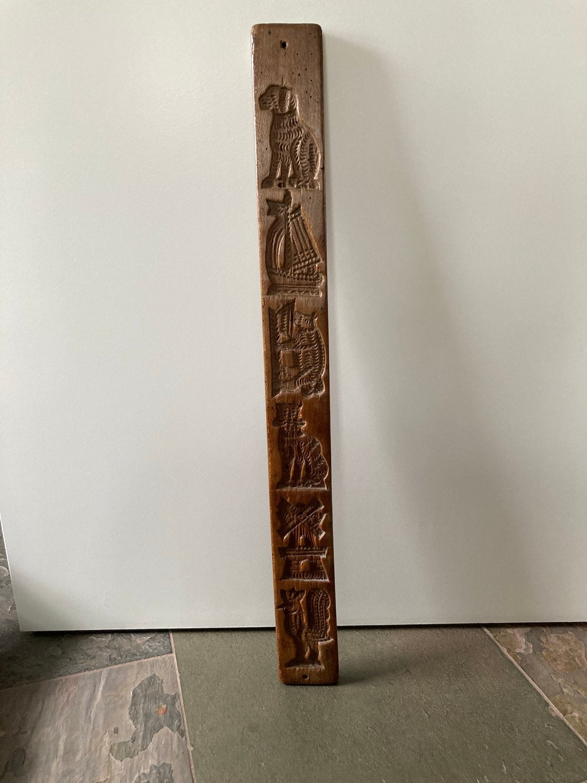 Antieke 19e eeuwse speculaasplank met diverse figuren, Ophalen of Verzenden