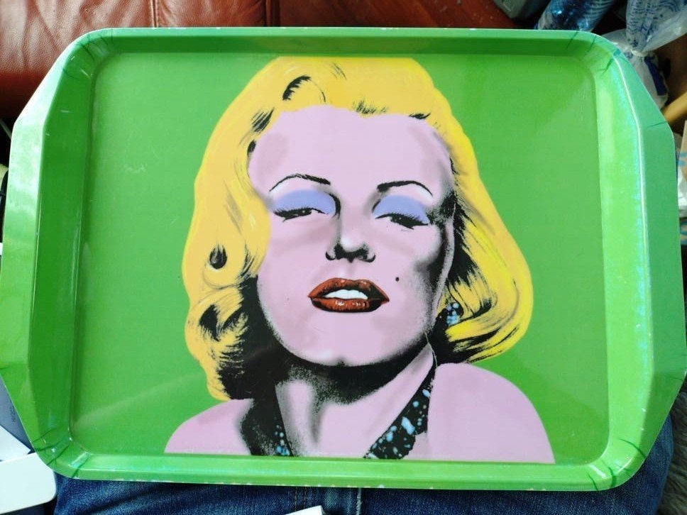 Dienblad kunststof 43,5x30,5 cm met Marilyn Monroe print, Ophalen, Gebruikt, Rechthoekig, Kunststof