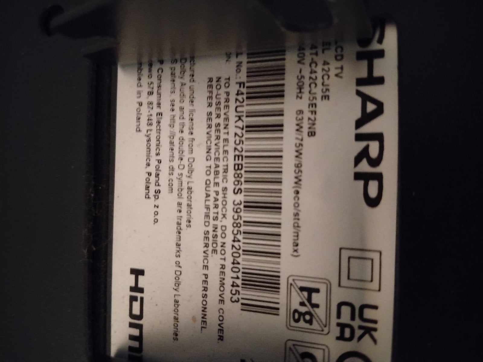 Sharp LCD TV 42 inch - Full HD Smart TV, Ophalen, 50 Hz, LCD, Zo goed als nieuw