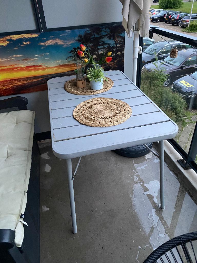 Tuintafel, Tuin en Terras, Tuintafels, Ophalen, Gebruikt, Rechthoekig, Metaal