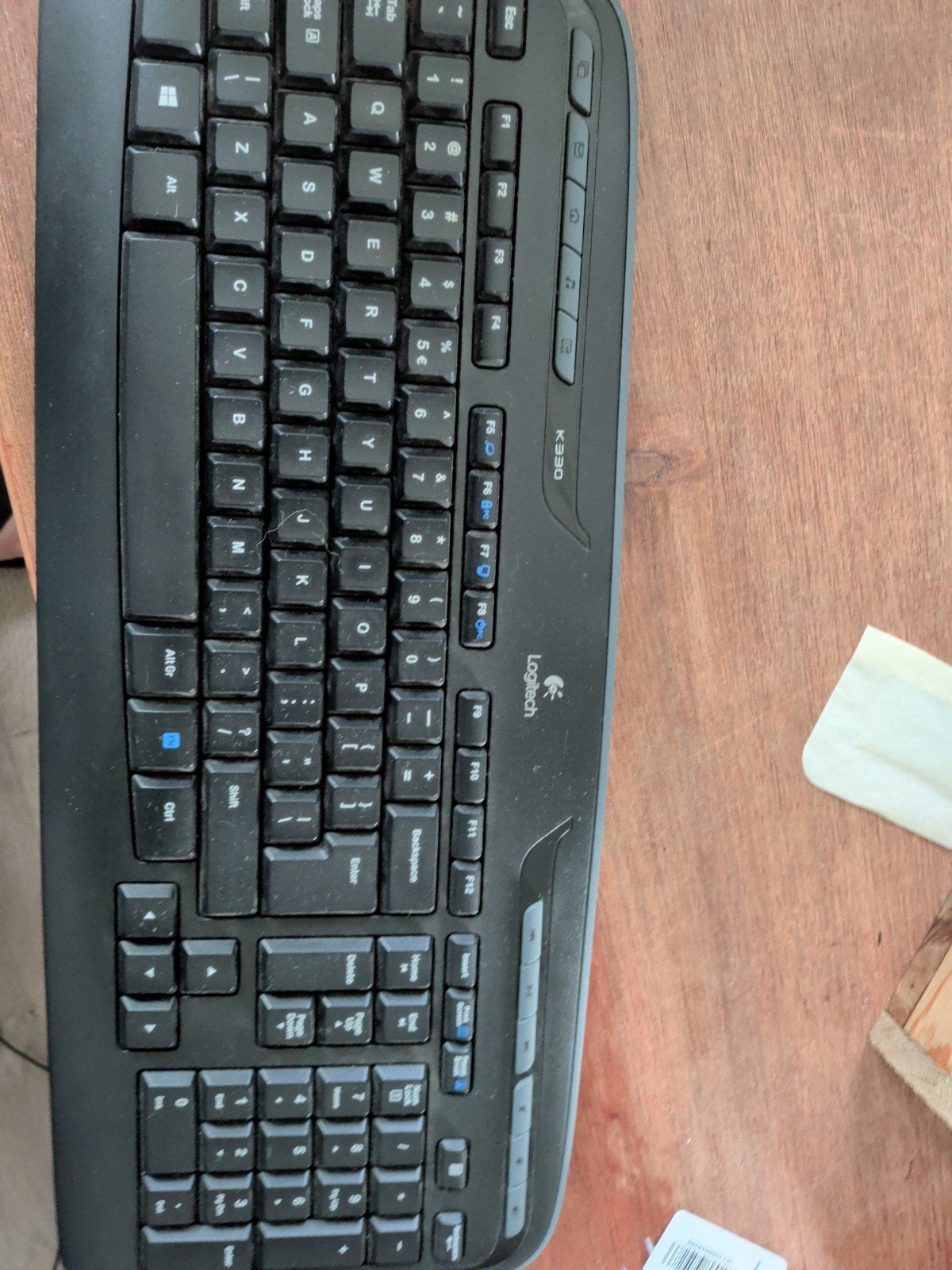 Logitech K330 Draadloos Toetsenbord QWERTY, Computers en Software, Toetsenborden, Gebruikt, Logitech, Ophalen of Verzenden, Draadloos