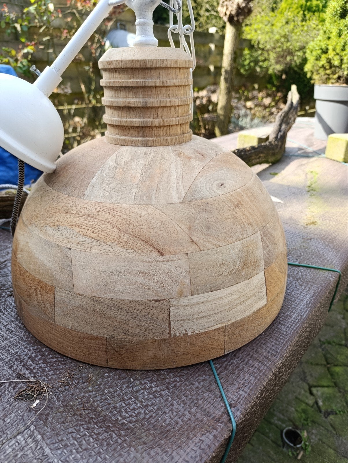 By Boo Mango houten Hanglamp 46 cm, Ophalen of Verzenden