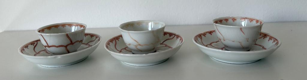 Japans porseleinen kopjes met schoteltjes, Ophalen of Verzenden