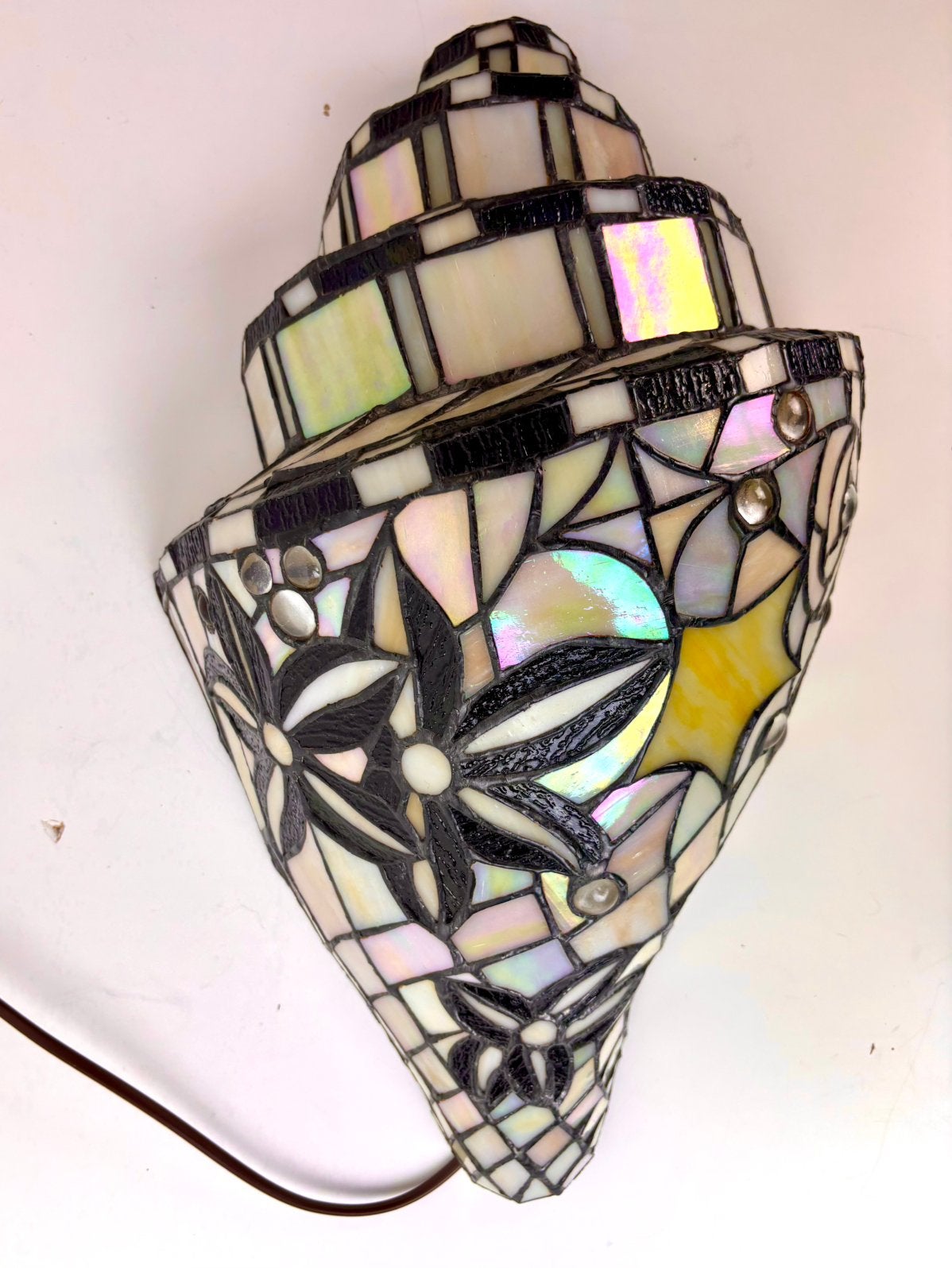 Tiffany stijl art deco lamp schelpvorm, Ophalen of Verzenden, Zo goed als nieuw, Glas