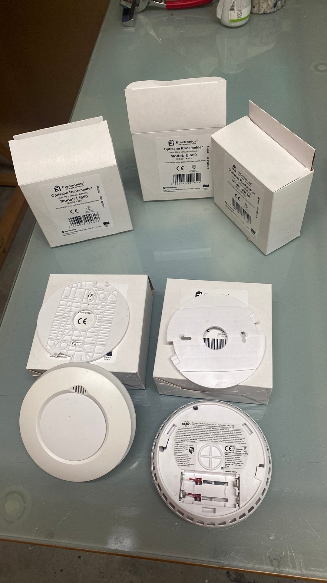 Optische rookmelders 5 sts, Ophalen, Detector, Sensor of Melder, Zo goed als nieuw, Rook
