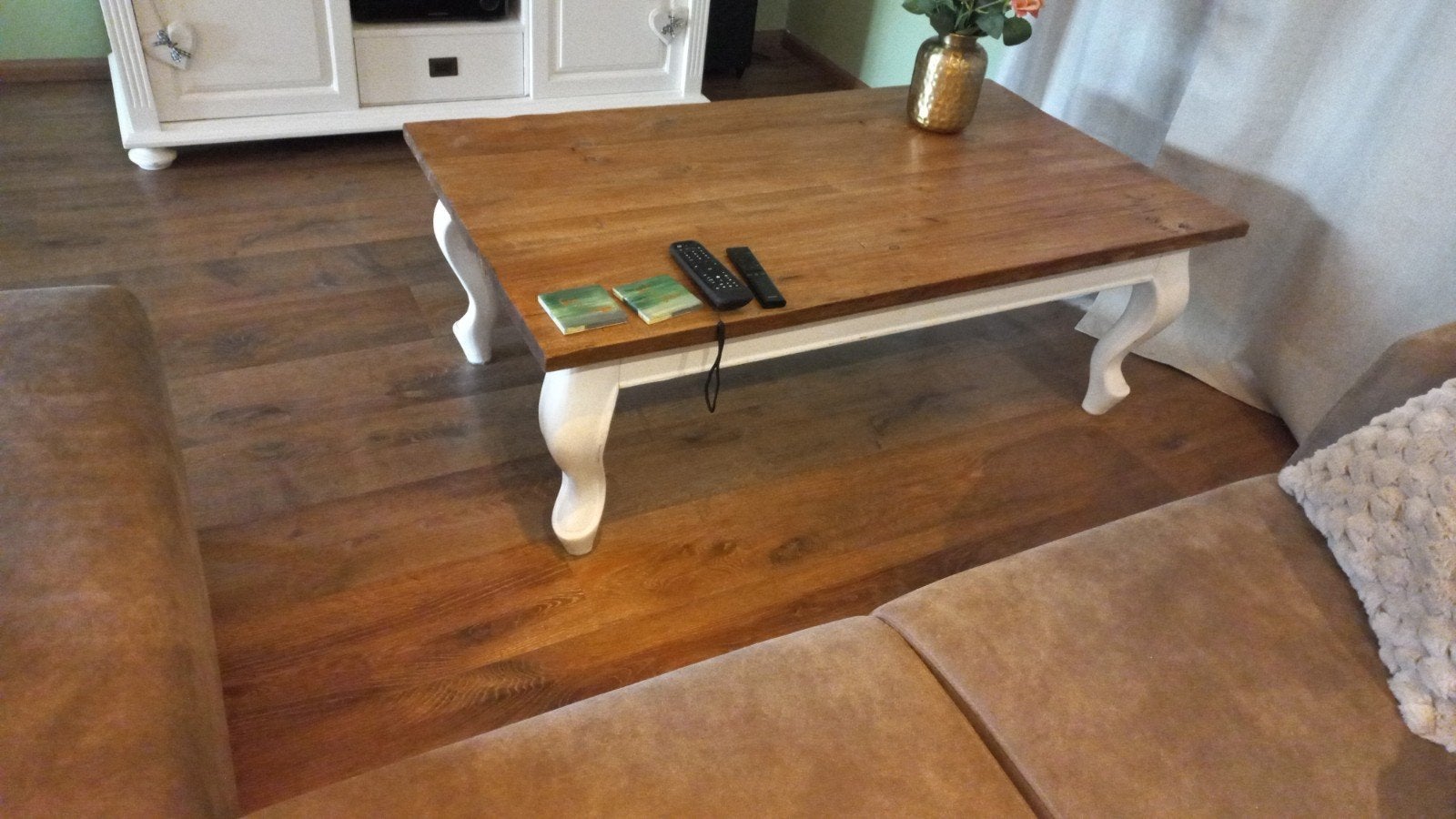 Landelijke salontafel Queen Ann 75 x 130 cm, Ophalen, 100 tot 150 cm, 50 tot 100 cm, Landelijk