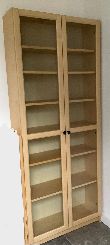 Twee Billy (IKEA)vitrinedeuren berken, 40*192 cm, Ophalen, Overige materialen, Minder dan 50 cm, Landelijk, scandinavisch
