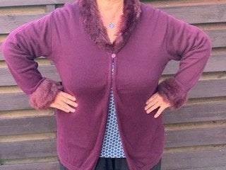 Damesvest lange vest M&S Mode maat 48 / 50 wijnrood paars, Kleding | Dames, Paars, Maat 46/48 (XL) of groter, Ophalen of Verzenden
