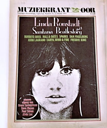 Muziekkrant OOR 1975 nr. 21 - Linda Ronstadt, The Beatles, Boeken, Ophalen of Verzenden, Gelezen, Muziek, Film of Tv