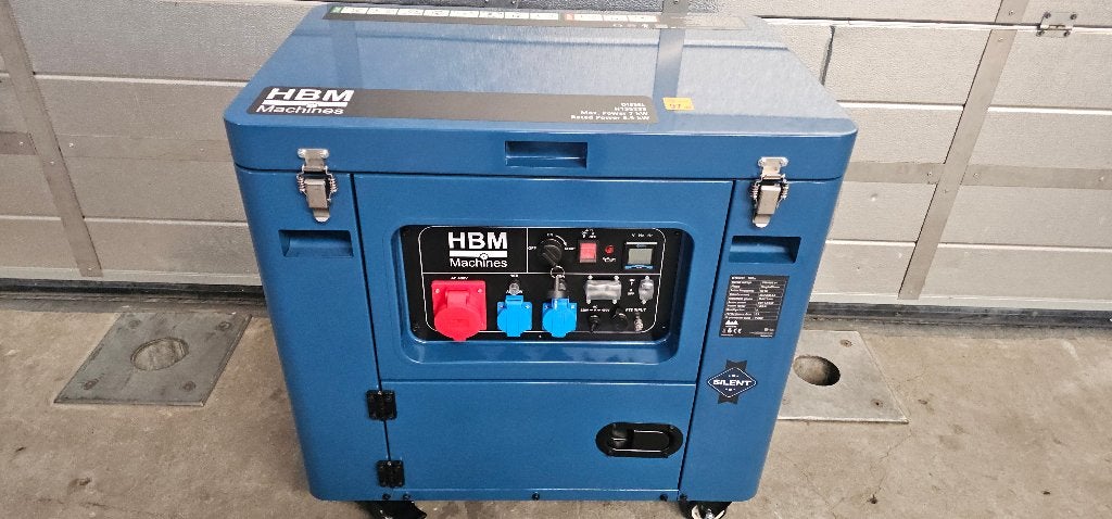 HBM Diesel Aggregaat - Generator 7 KW - 532CC - 7000 Watt, Ophalen of Verzenden, Zo goed als nieuw, 5 tot 10 kVA, Elektrisch startend