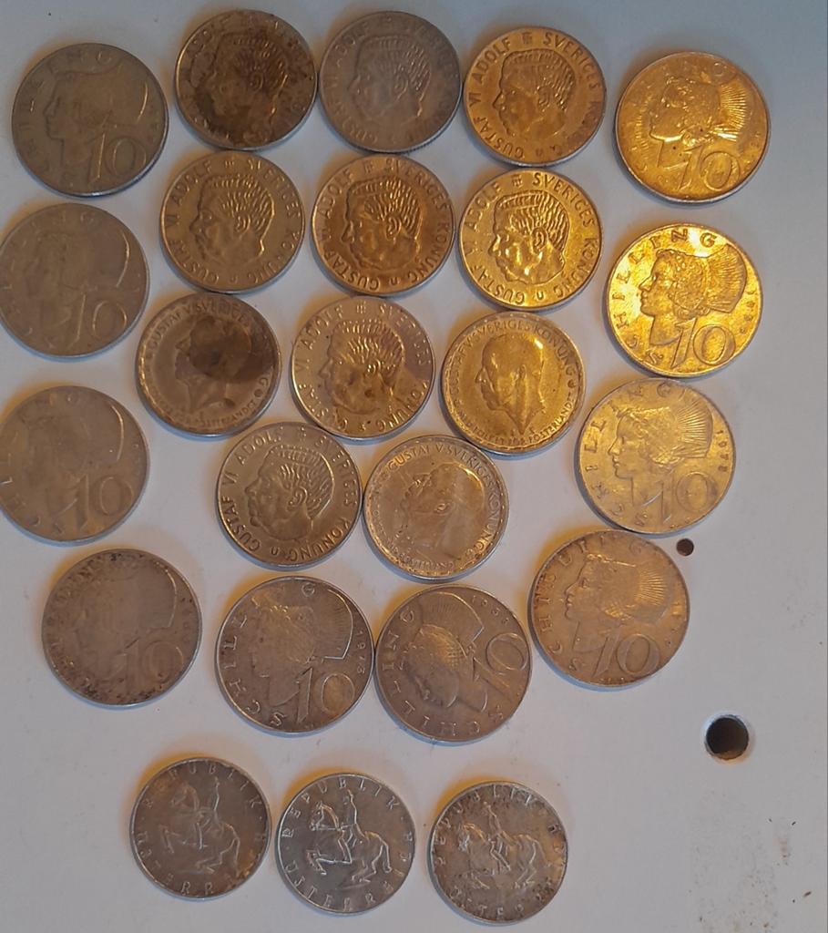 Zilveren Munten Collectie: Oostenrijk & Zweden (97g), Ophalen of Verzenden, Oostenrijk, Setje, Zilver