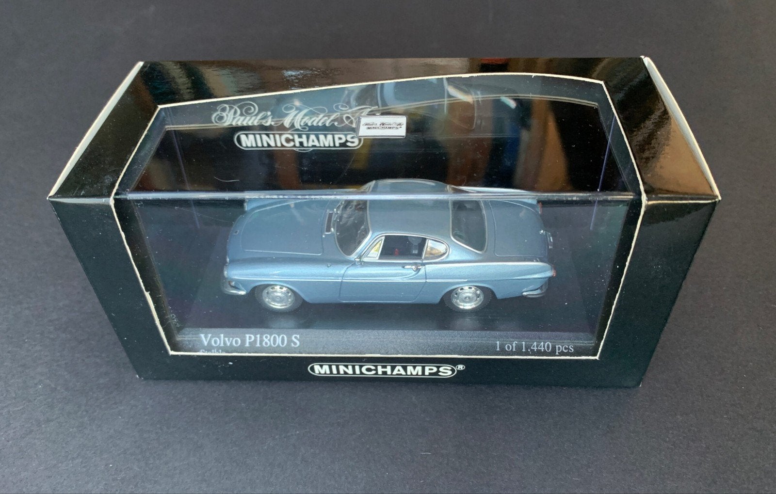 Gevraagd Minichamps Volvo P1800 S 1:43 Lichtblauw Metallic, Ophalen of Verzenden, Zo goed als nieuw, Auto