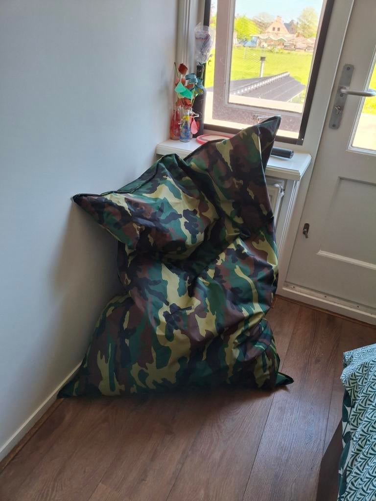 Zitzak camouflage print - Comfortabel en stijlvol, Ophalen, Gebruikt, Groen, Zitzak