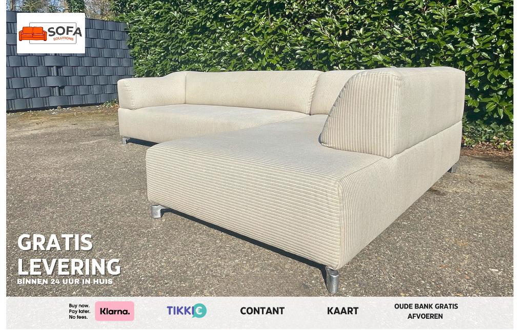Leolux Faya Lobi Design Hoekbnk-Luxe Ribstof, Design, Hoekbank, 300 cm of meer, 75 tot 100 cm