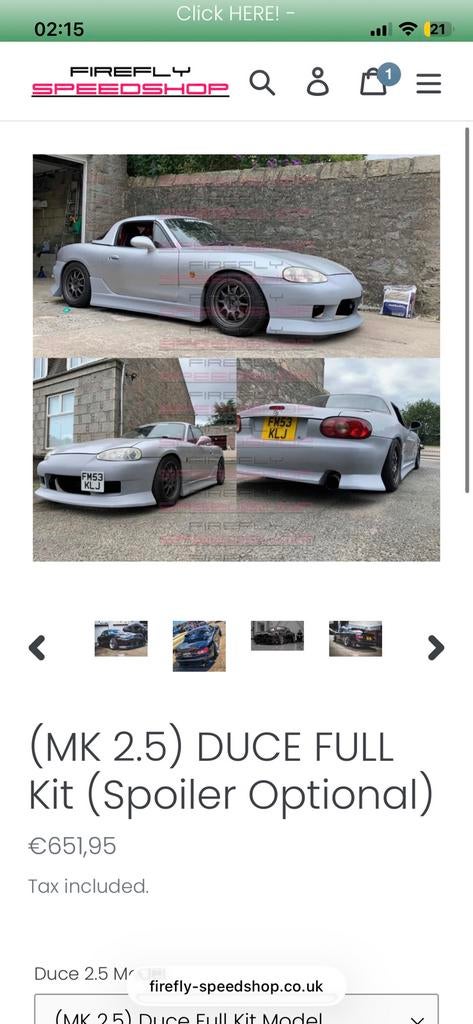 Gezocht duce style bodykit mx5 nbfl, Auto-onderdelen, Ophalen, Gebruikt