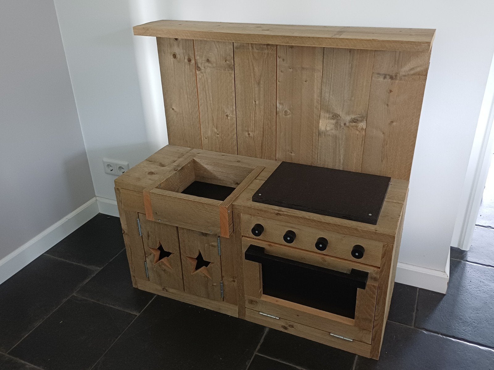 steigerhouten speelkeuken met accessoires, Ophalen, Zo goed als nieuw, Hout, Speelkeuken