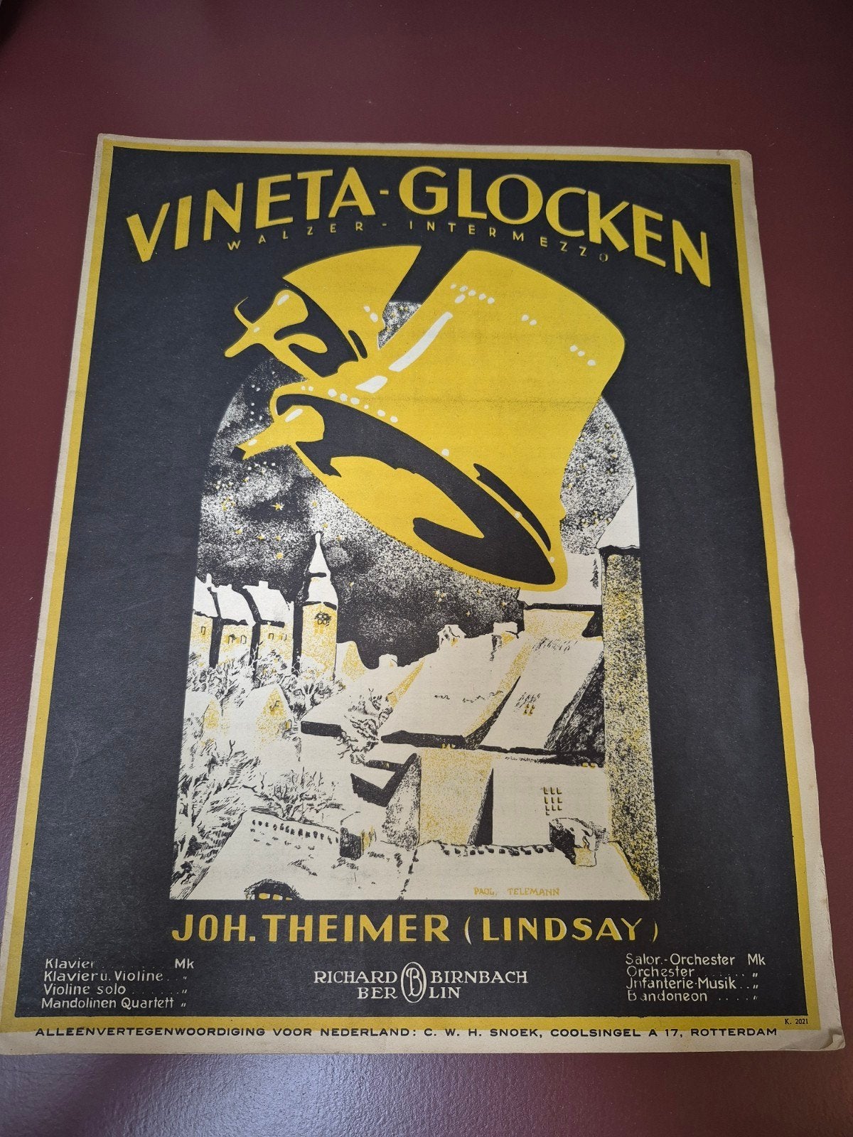 Vineta-Glocken Walzer Intermezzo - Joh. Theimer (Lindsay), Gebruikt, Klassiek, Ophalen of Verzenden, Thema