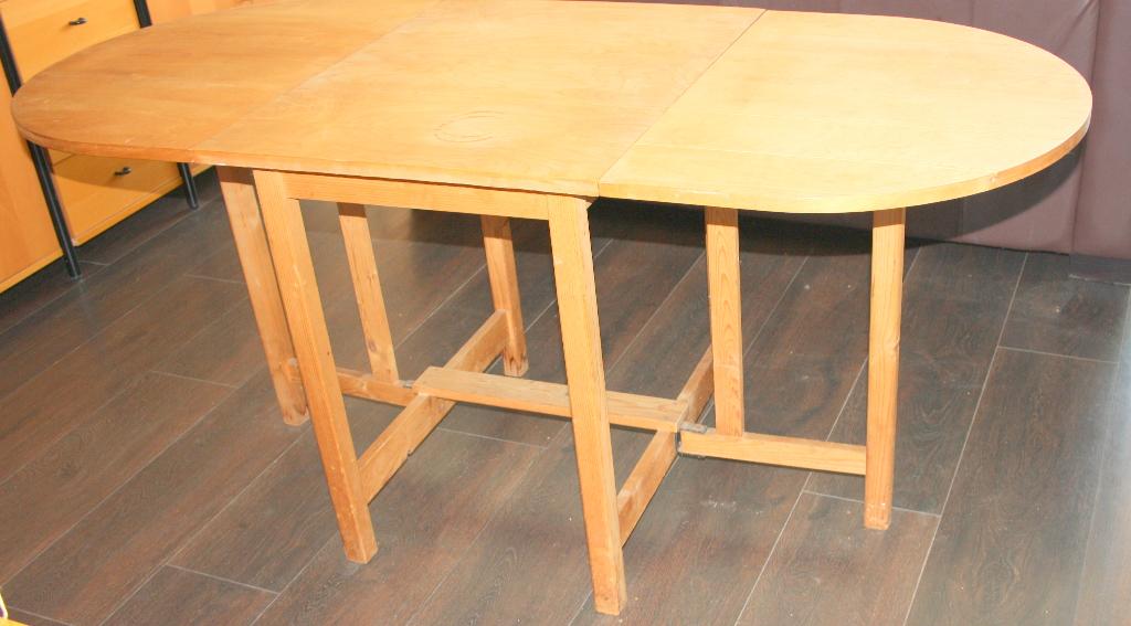 Vintage uitschuiftafel, Ophalen, Gebruikt, 50 tot 100 cm, Grenenhout