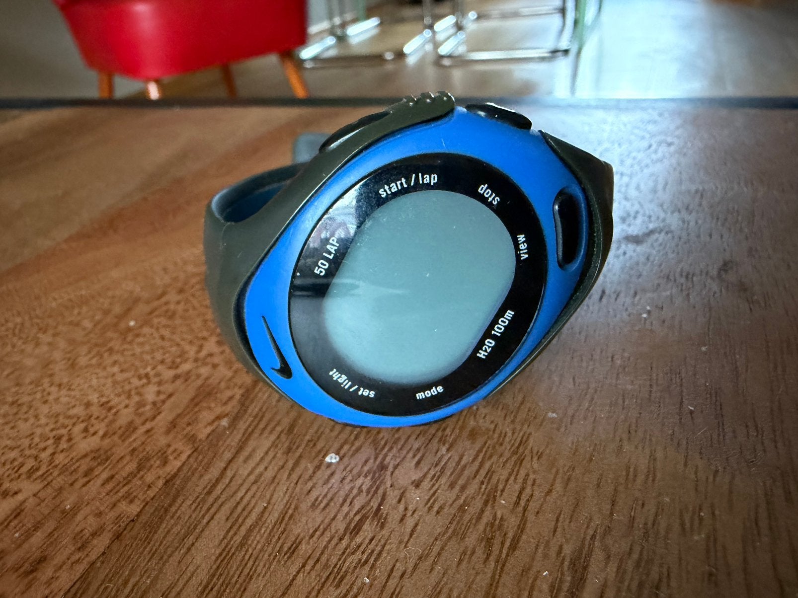 Nike runners horloge met 50 tussentijden, Ophalen of Verzenden, Gebruikt, Blauw