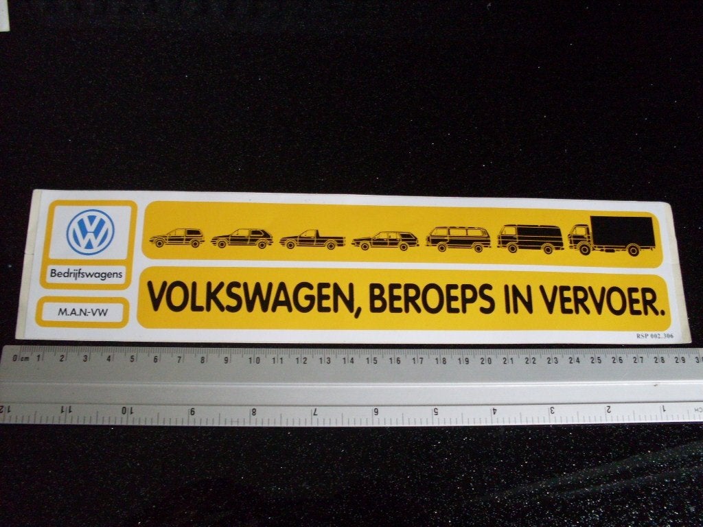 sticker MAN - VW bedrijfswagens logo beroeps in vervoer, Verzamelen, Verzenden, Zo goed als nieuw, Auto of Motor