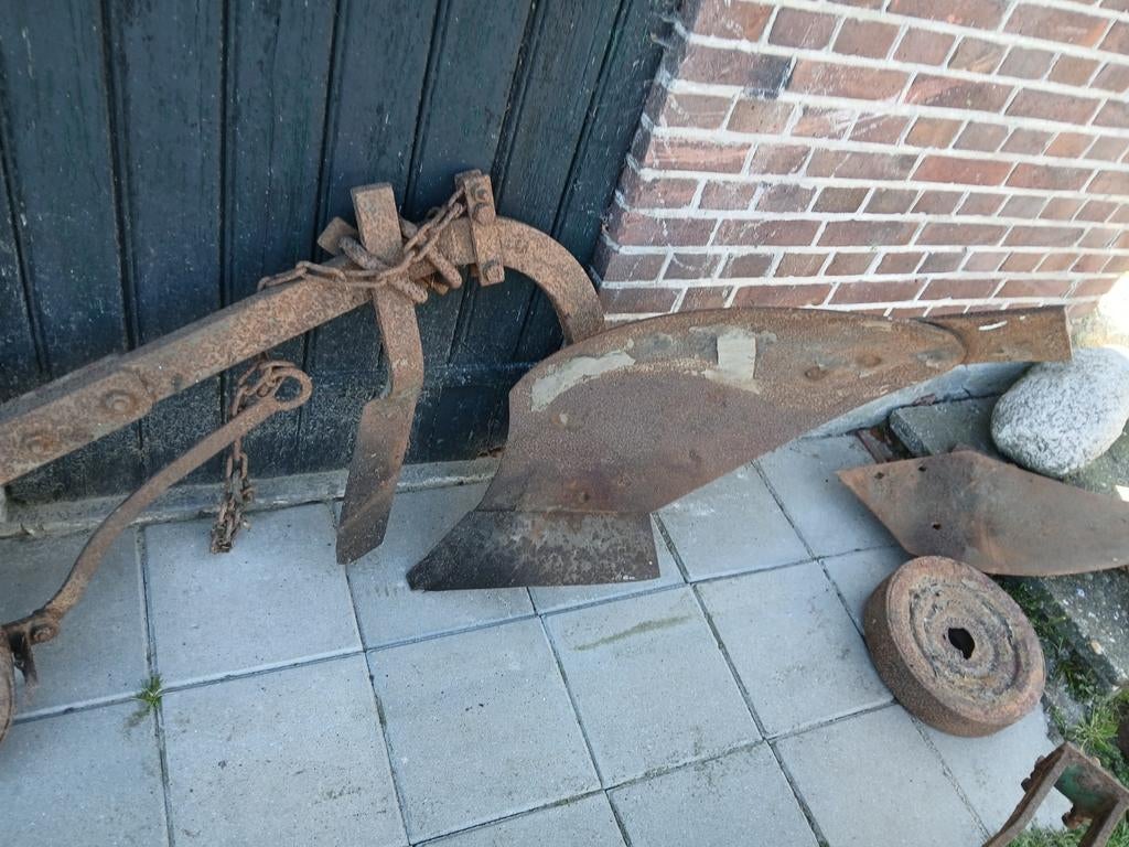 Antieke ploeg - Decoratief landbouwwerktuig, Ophalen of Verzenden