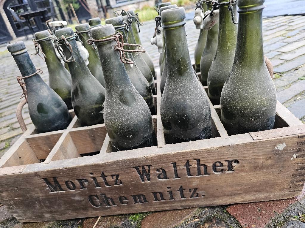 curiosa, oude flessen Moritz Walther Chemnitz, Antiek en Kunst, Ophalen