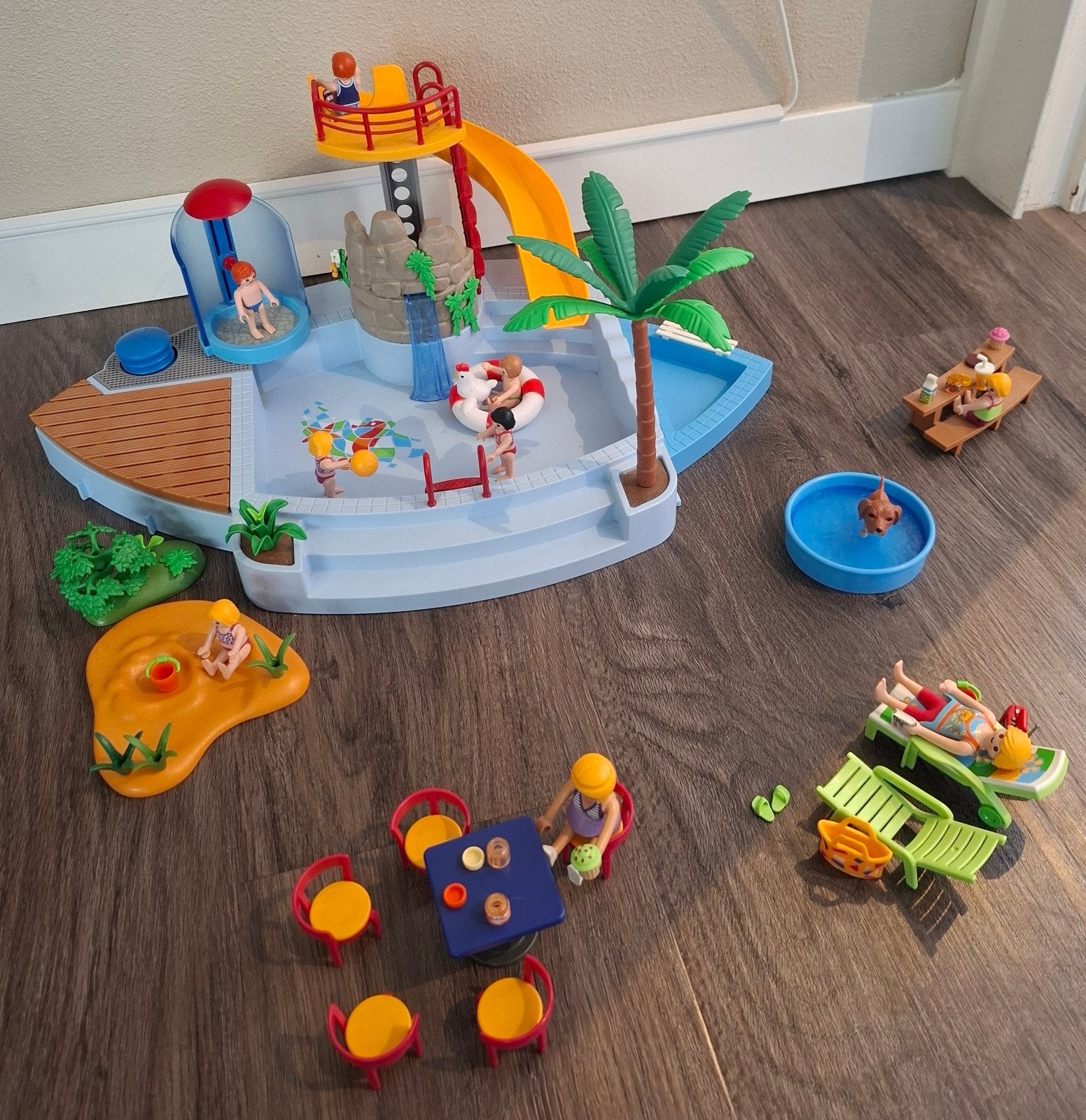 Playmobil zwembad (set 4858) met wat extra's, Ophalen of Verzenden, Gebruikt, Overige typen