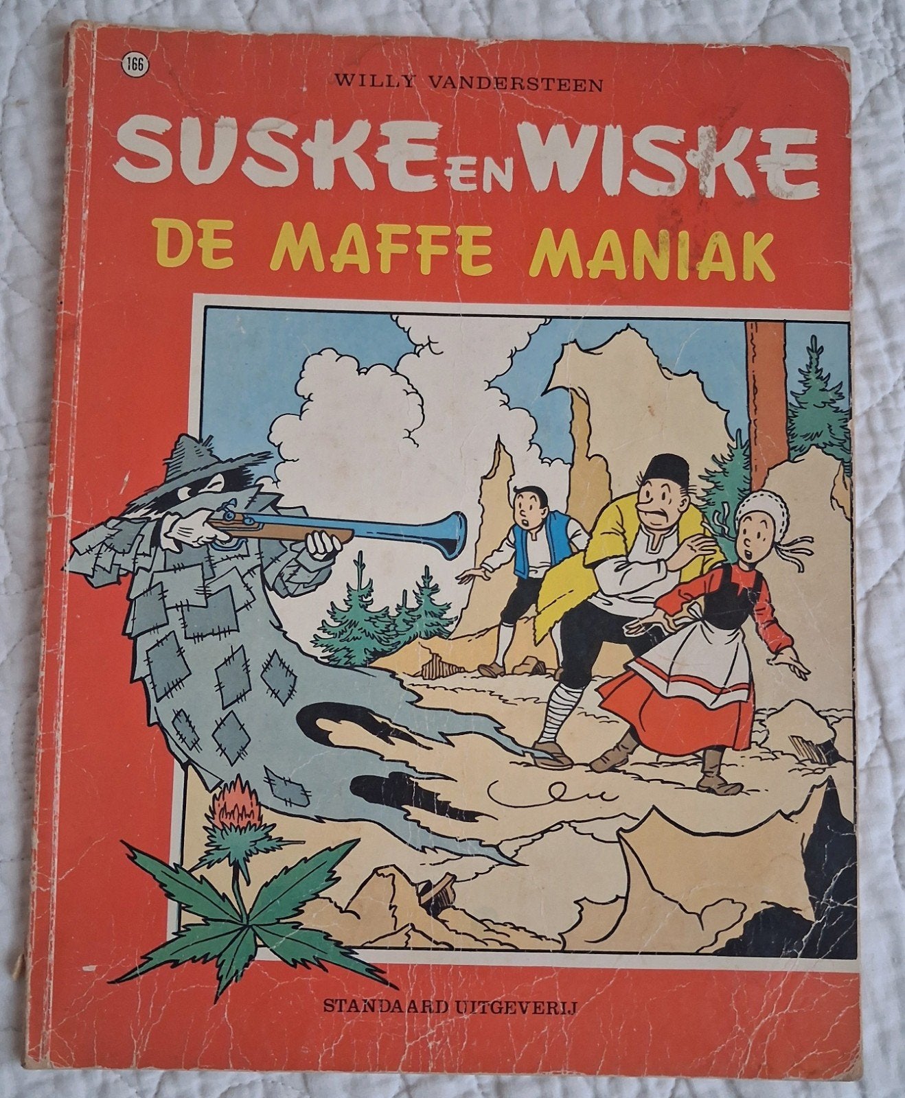 Suske en Wiske - nr. 166 De Maffe Maniak - eerste druk, Gelezen, Willy van der Steen., Eén stripboek, Ophalen of Verzenden