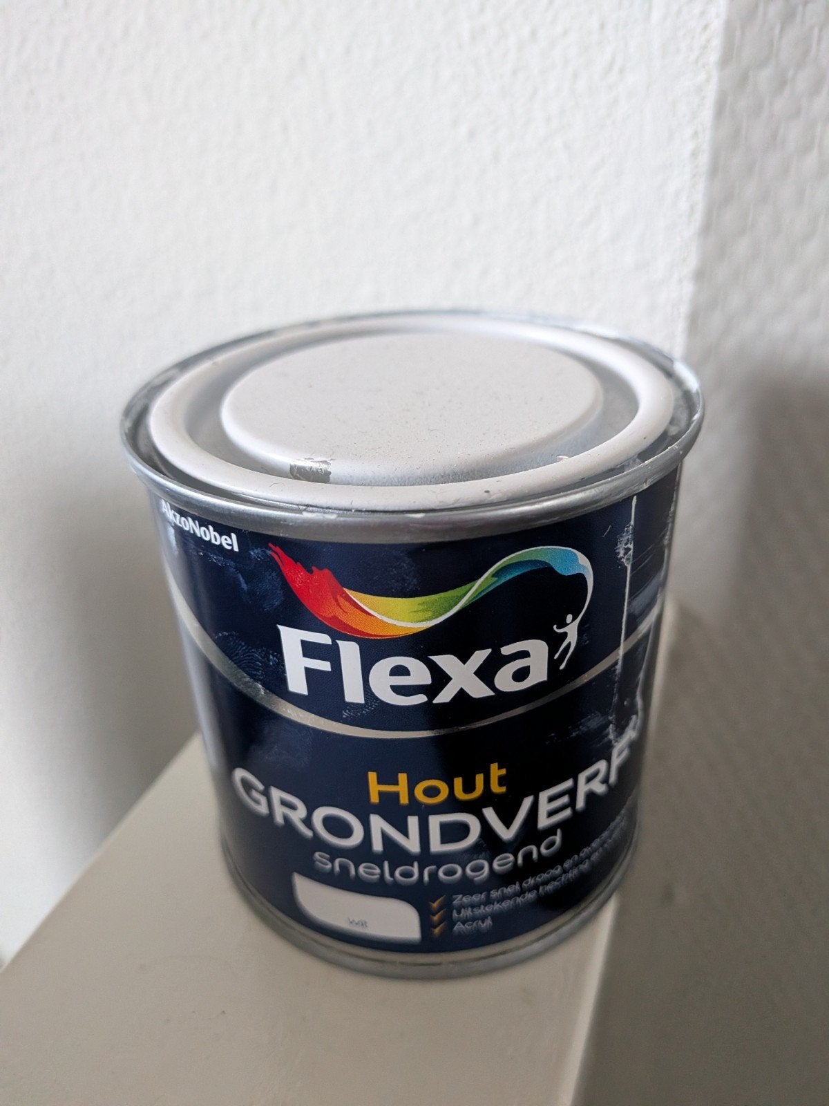 Witte grondverf Flexa Hout Sneldrogend 0.25L, Ophalen of Verzenden
