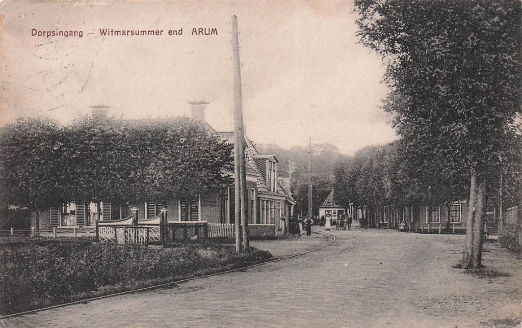 702-170-029 Dorpsingang Witmarsummer End Arum, Verzenden, Voor 1920, Friesland