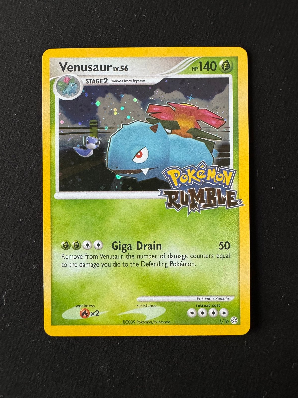 Venusaur Pokemon Rumble 1/16 TCG Kaart, Hobby en Vrije tijd, Ophalen of Verzenden, Zo goed als nieuw, Losse kaart, Foil