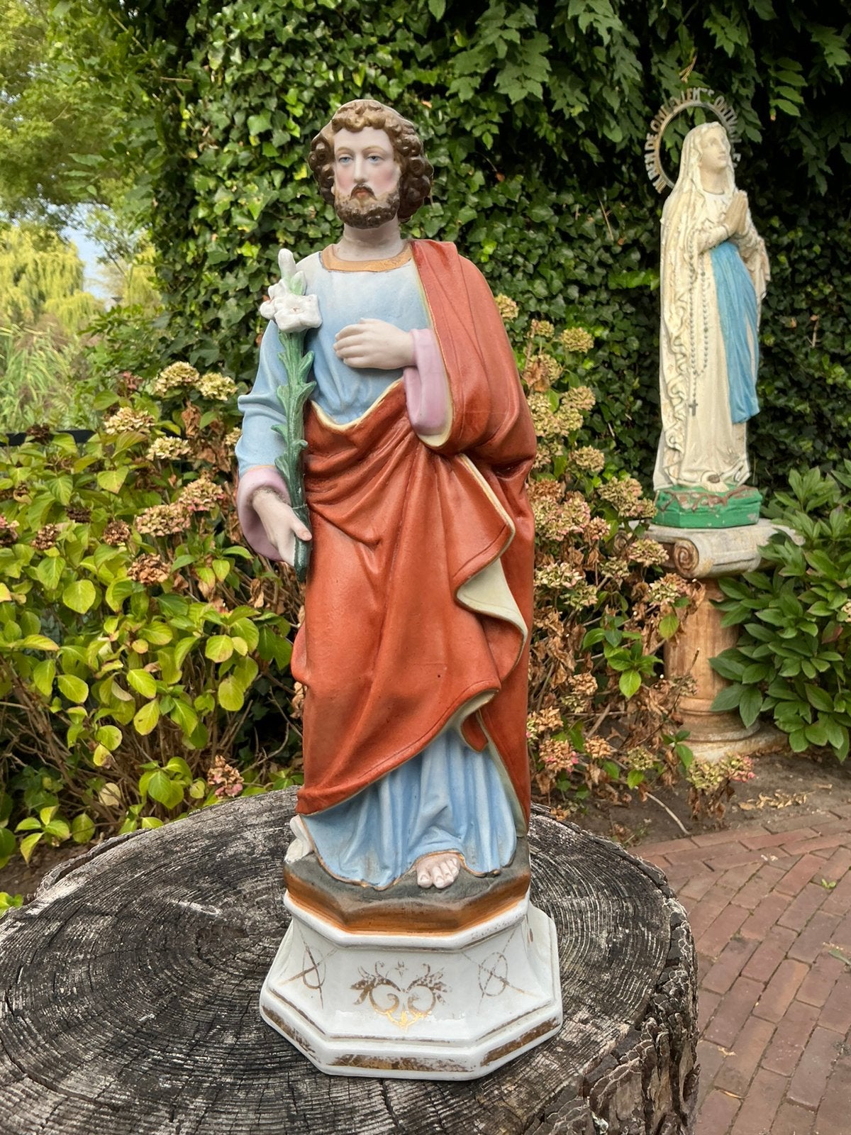Antiek St Jozef beeld ❤️ porselein/biscuit, Antiek en Kunst, Ophalen of Verzenden