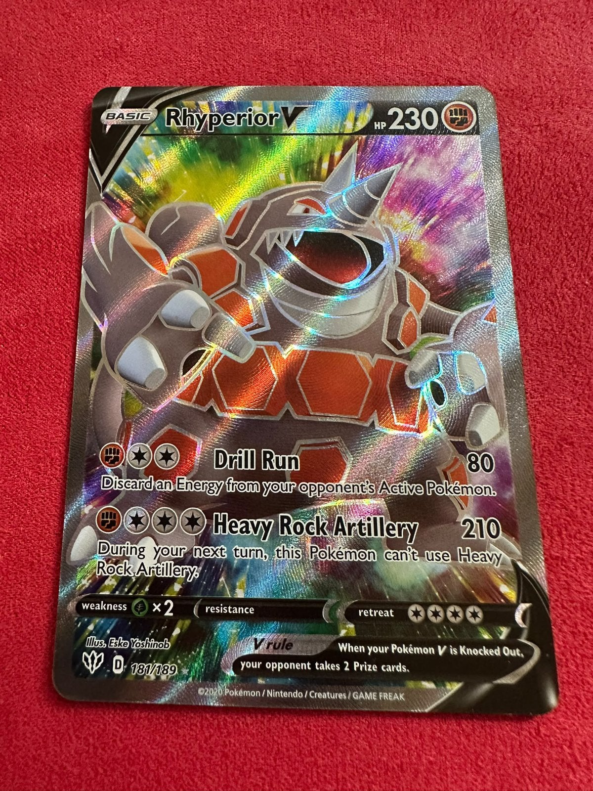 Rhyperior V 181/189 Darkness Ablaze Full art, Ophalen of Verzenden, Nieuw, Losse kaart, Foil