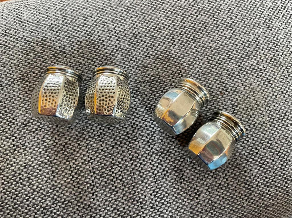 2 sets Sterling zilver peper en zoutstrooiers Webster&Co, Antiek en Kunst, Antiek | Goud en Zilver, Ophalen of Verzenden, Zilver