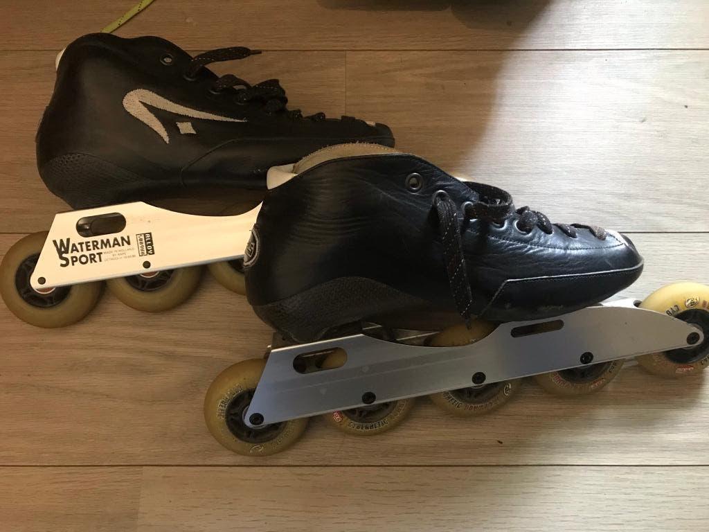 skeelers RAPS schoenen en onderstel maat 43, Sport en Fitness, Skeelers, Verstelbaar, Dames, Zo goed als nieuw, Inline skates 4 wielen