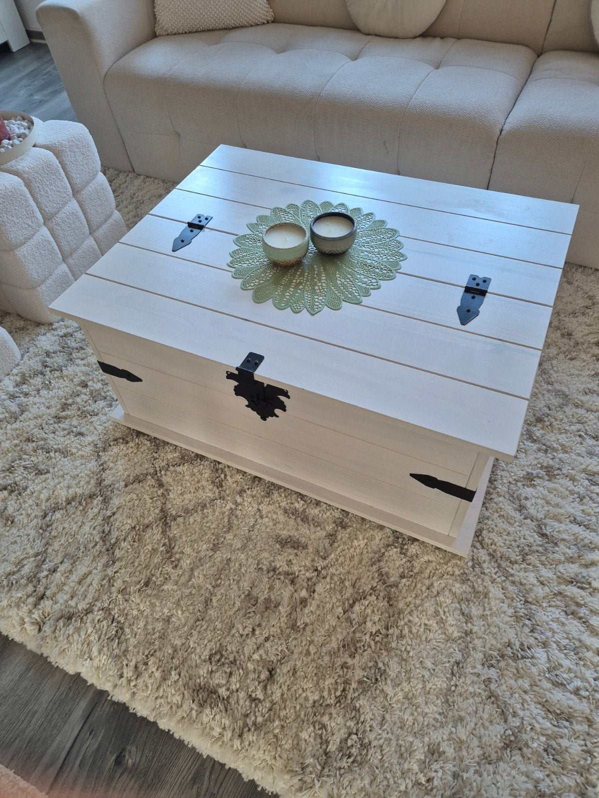 Witte salontafel met lades en opbergruimte