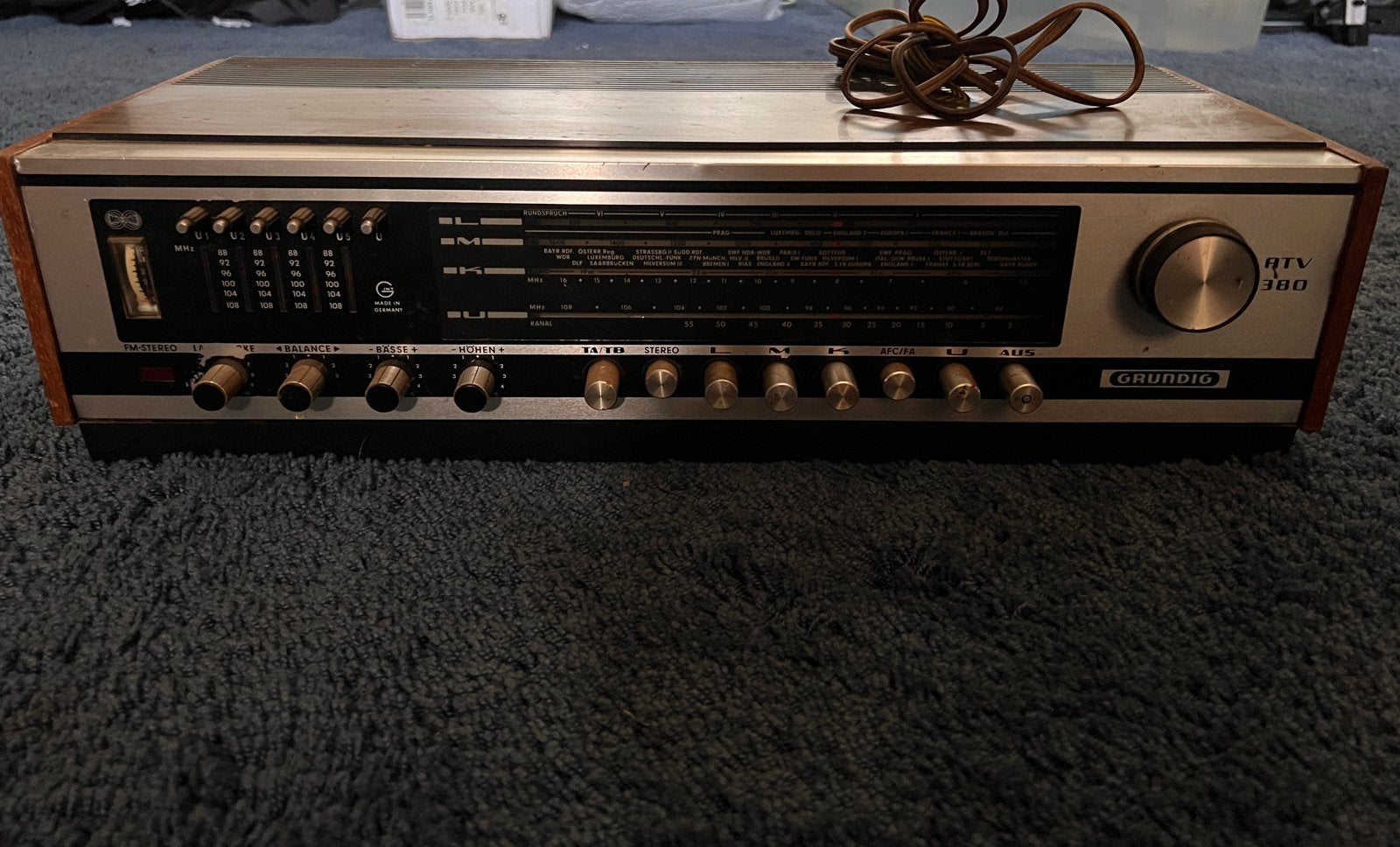 Grundig RTV 380 Klassieke Analoge Stereo Receiver, Gebruikt, Ophalen, Overige merken, Minder dan 60 watt