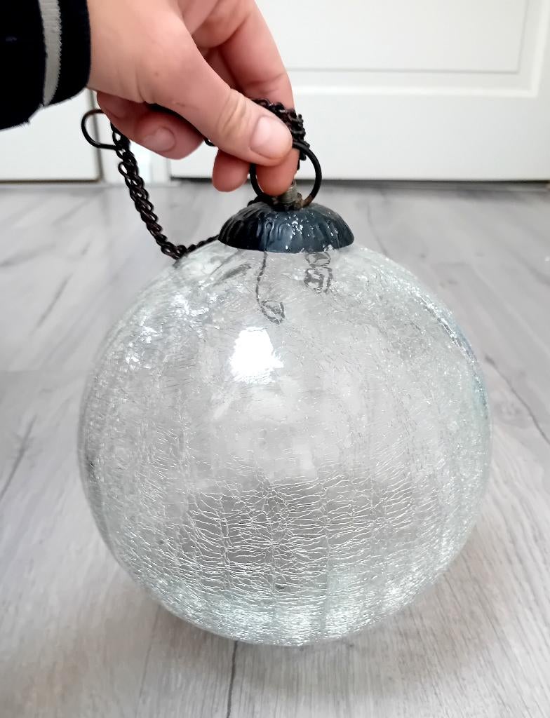 groot craquele heksenbal met kettinkje met hakje, Ophalen of Verzenden