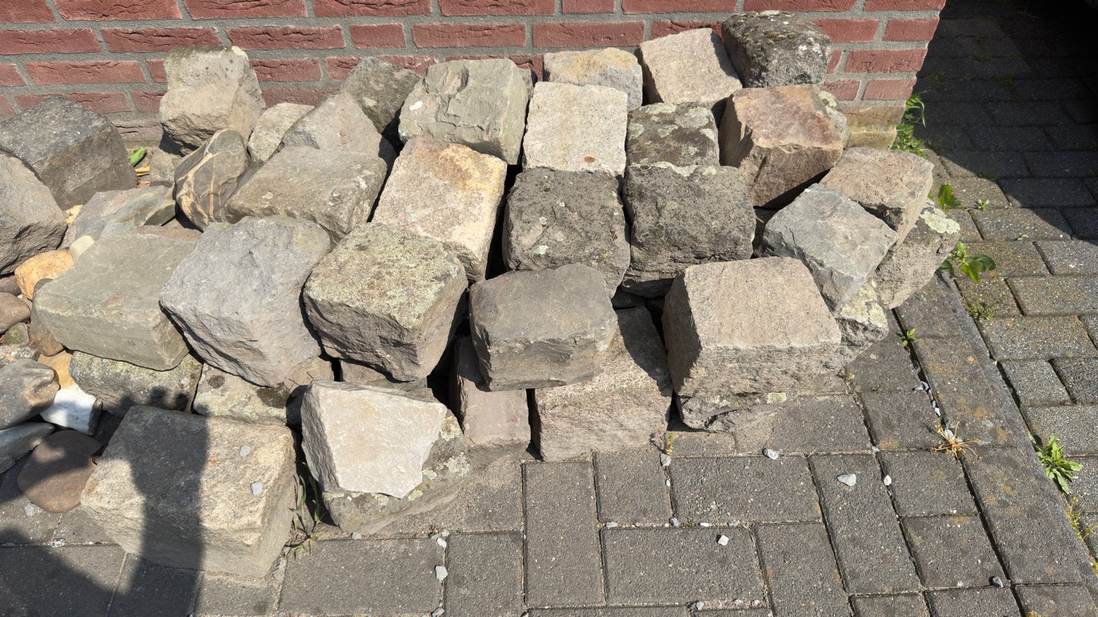 Natuurstenen keien, kinderkoppen / kasseien, Tuin en Terras, Grind, Keien en Split, Ophalen, Gebruikt, Graniet, Kei