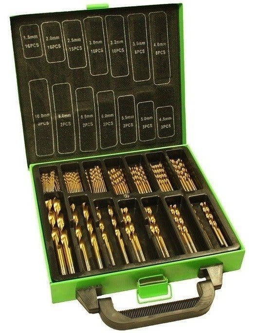 Borenset 99 dlg Titanium DIN 338, Koperslagerstraat 21-B, Nieuw, Ophalen of Verzenden, Info@partijdirect.nl