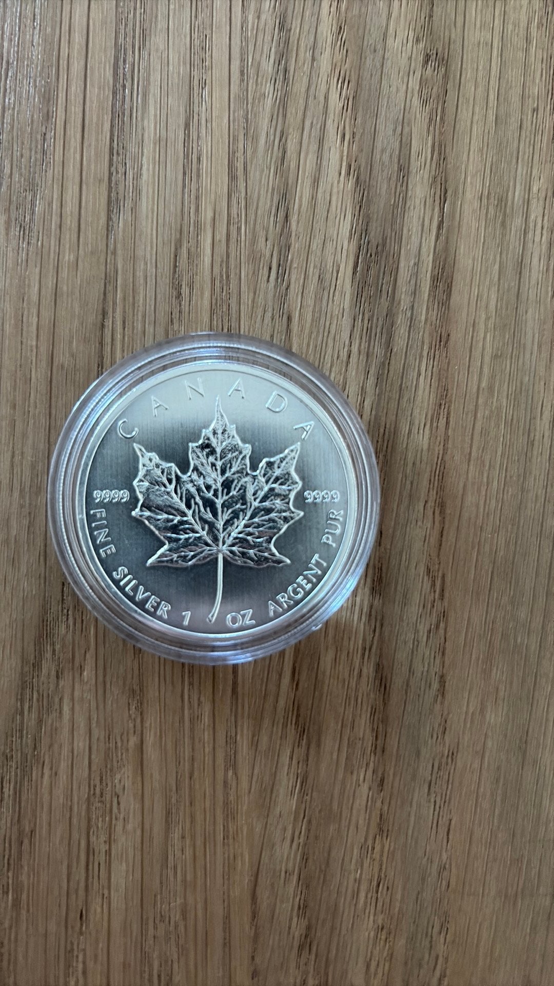 1 ounce zilver Maple Leaf 2012 in capsule, Ophalen of Verzenden, Zilver