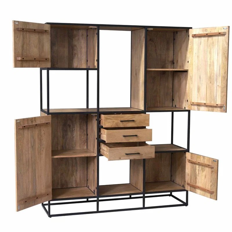 Kast- Mangohout & Metaal, 100 tot 150 cm, Nieuw, Ophalen of Verzenden, 25 tot 50 cm